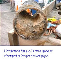 Hardened Fats in a Larger Sewer Pipe