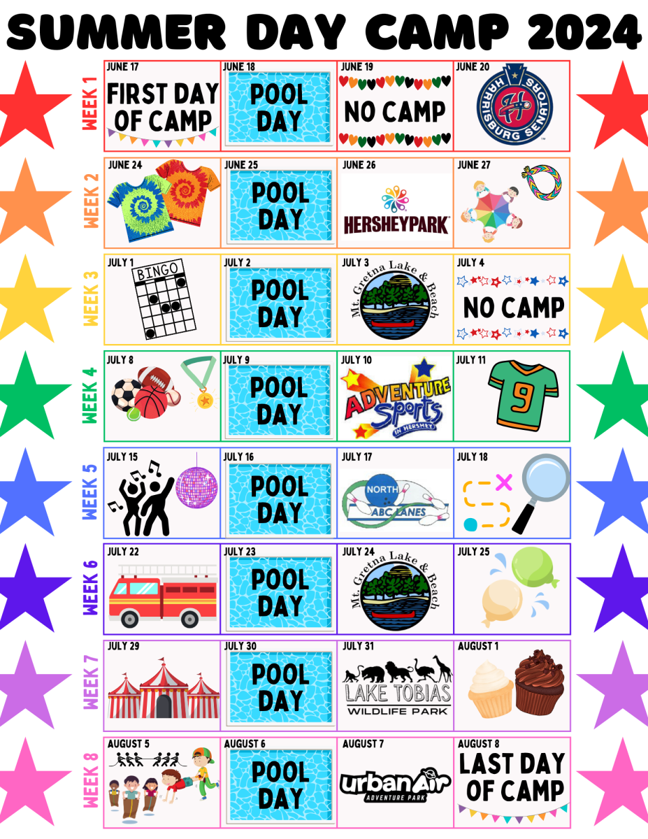 overview of the calendar for summer day camp